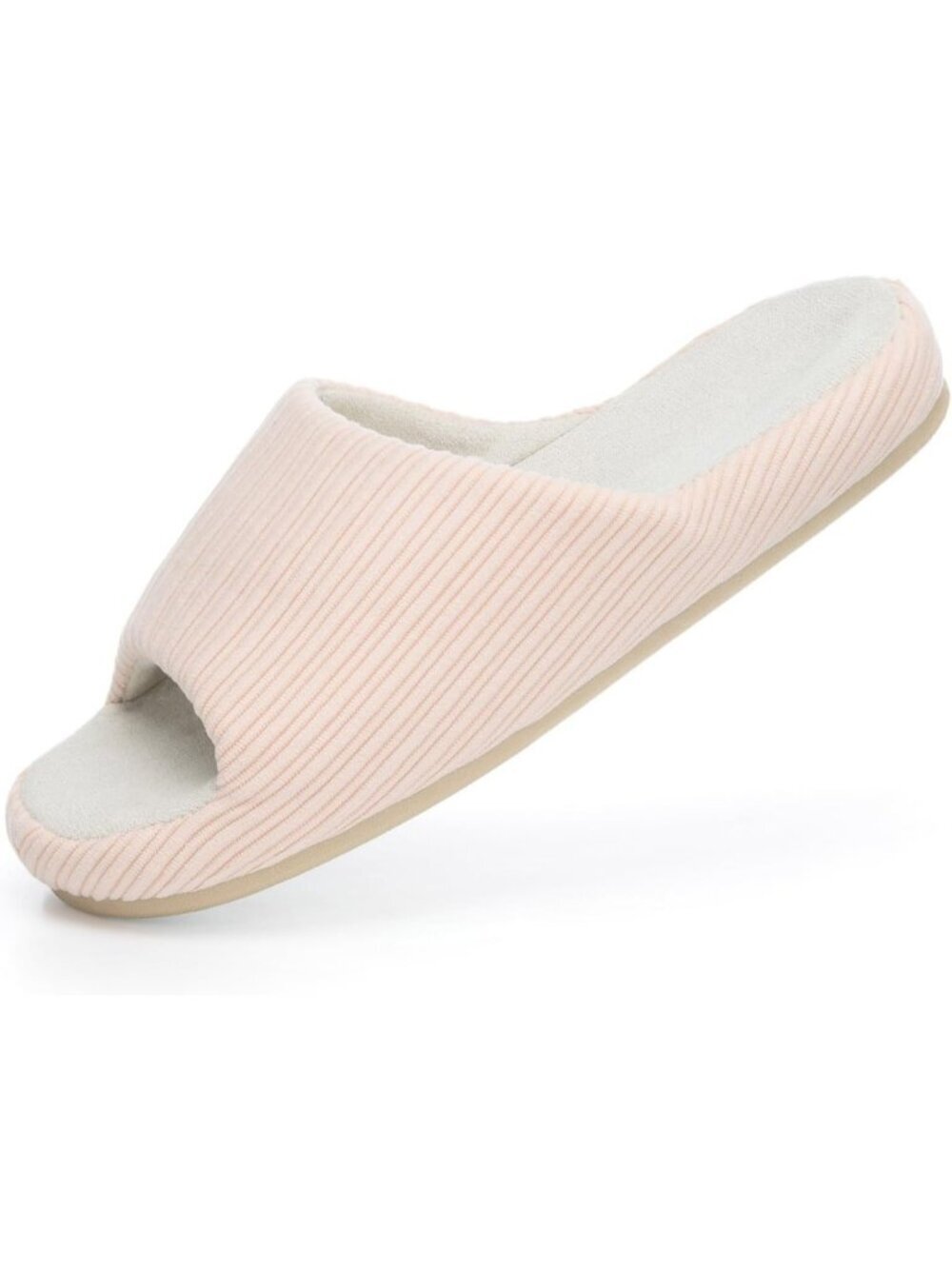 Women's Pink Pull-On Classic Memory Foam House Cozy Open Toe Soft Slipper Shoes